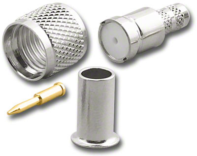 Mini-UHF Straight Male (Plug) Crimp Connector for RG-58/U & RG-58A