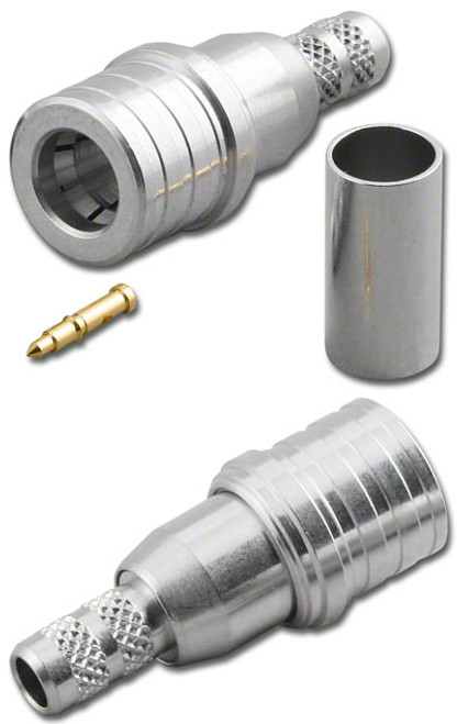 QMA Male Plug Crimp End Connector For RG-58A RG-223 LMR195 Coaxial Cable