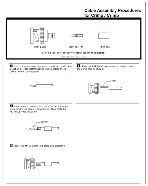 Spare Center Pin Contact for TNC Male RG-8X Crimp Connector - 50-Pack