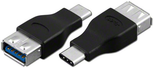 Black USB-A Female to USB-C Male Adapter - AD-USBC3AFG