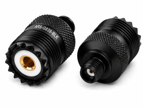 SMA-Female to SO-239 UHF-Female Coaxial Adapter Connector - Black