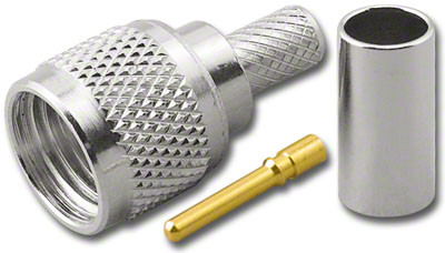Mini-UHF Straight Male (Plug) Crimp Connector for RG-58/U & RG-58A