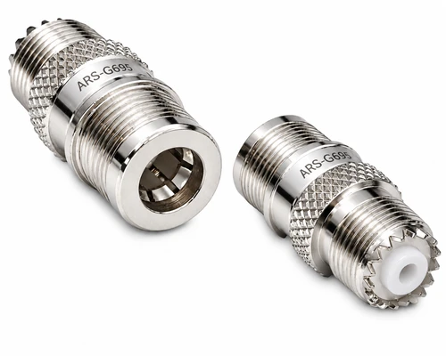 QMA Male Plug to Mini-UHF Female RF Coaxial Connector Adapter - ARS-G695