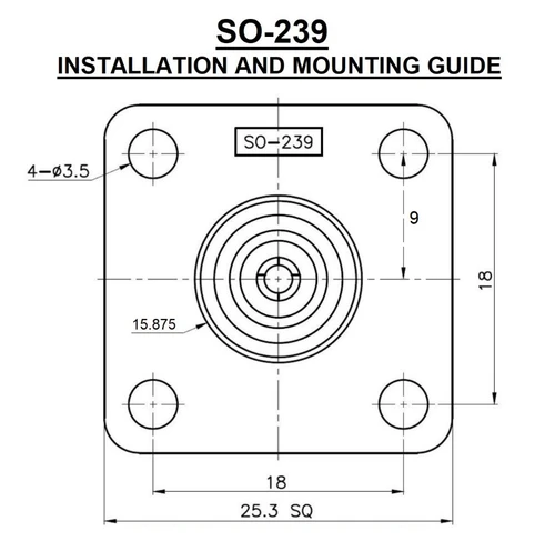 SO-239 UHF-Female 4-Hole Flange Panel Mount Coaxial Connector - ARS-G511