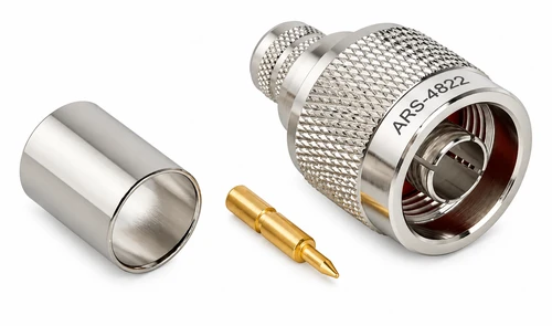 Type N Male Plug Crimp Connector for RG-214 225 Coaxial Cable - ARS-4822