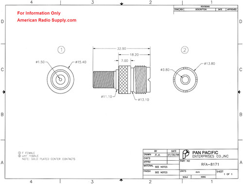 SO-239 UHF-Female to F-Female Coaxial Adapter RFA-8171