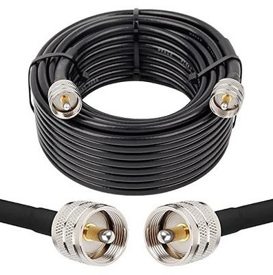 35-FT RG8X Coaxial Jumper Cable With Amphenol PL-259 Soldered Connectors For Ham Radio Or CB
