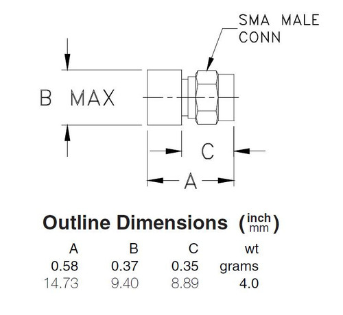 50-Ohm SMA-Male Coaxial Termination DC-12 GHz - ARS-4606-12G