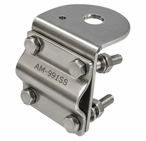 AM-991SS - 3-Way Heavy-Duty Stainless Steel Antenna Mirror Mount Bracket