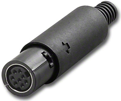 Male Mini DIN Connector Assembly Type Solder Cup Contacts Jacket - MD-9P