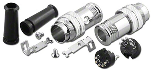 7-Pin - Standard DIN Plug Connector with Metal Shell - DIN-36000M-7P