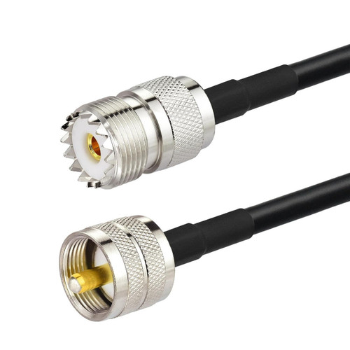 2-Foot - RG-8X Coaxial Cable PL-259 to SO-239 UHF Connectors - ARS-4857
