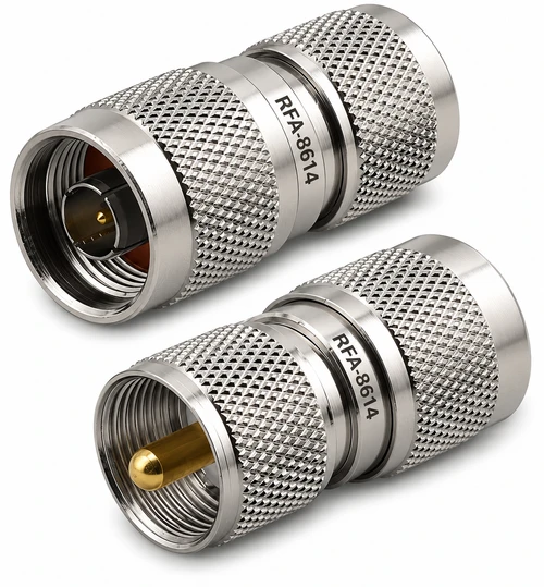 Type N Male to UHF Male PL-259 Coaxial Adapter Connector - RFA-8614 RFN