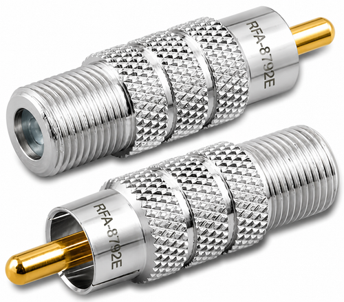 F-Female to RCA-Male Plug Coaxial Adapter