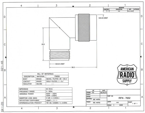 N Male Female Right Angle Coaxial Adapter
