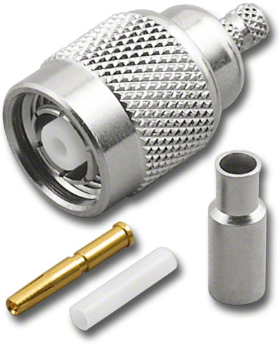 RG-58/U - RP-TNC Reverse Male Coaxial Cable Crimp Connector - RPT-3952