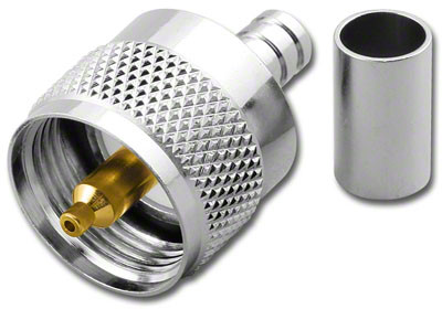 RG-8X LMR240 - PL-259 UHF Male Silver Plated Connector - UHF-7605