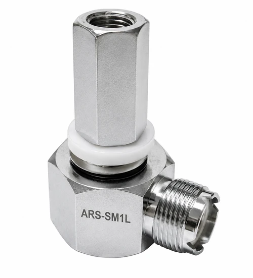 SM-1L - Right Angle Antenna Adapter - SO-239 to 3/8" x 24 Thread