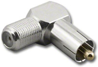 RCA-Male to F-Female Right Angle Elbow Coaxial Adapter Connector