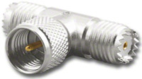 Mini-UHF F/M/F Tee Coaxial Adapter T Connector - MU-7237