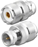 Type F-Male to SO-239 / UHF-Female Coaxial Adapter Connector