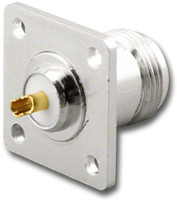 Type N-Female 4-Hole Panel Mount Chassis Coaxial Connector