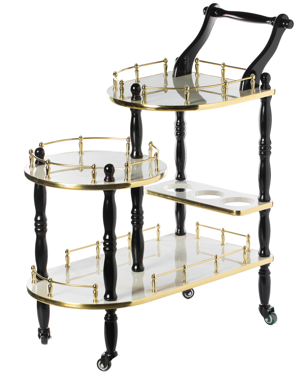Fabulaxe Serving Bar Cart Tea Trolley - Thumbnail 5