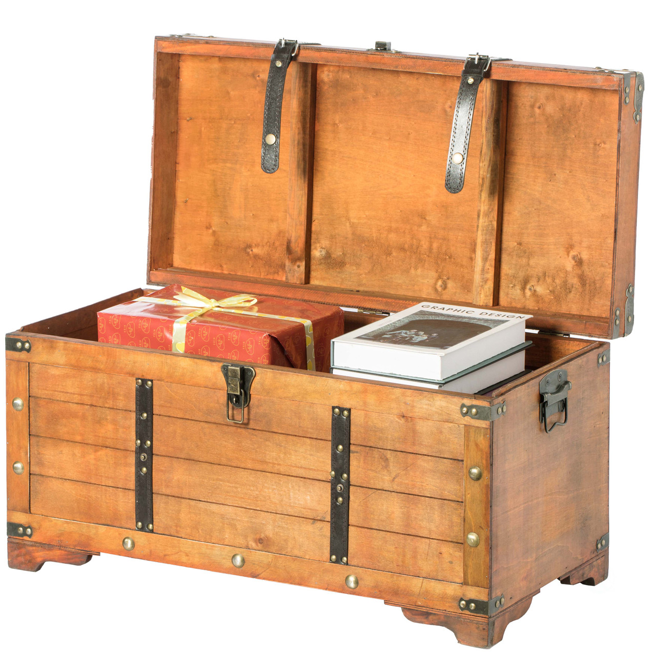 Buy Wholesale QI003943.S Rustic Large Wooden Storage Trunk with ...