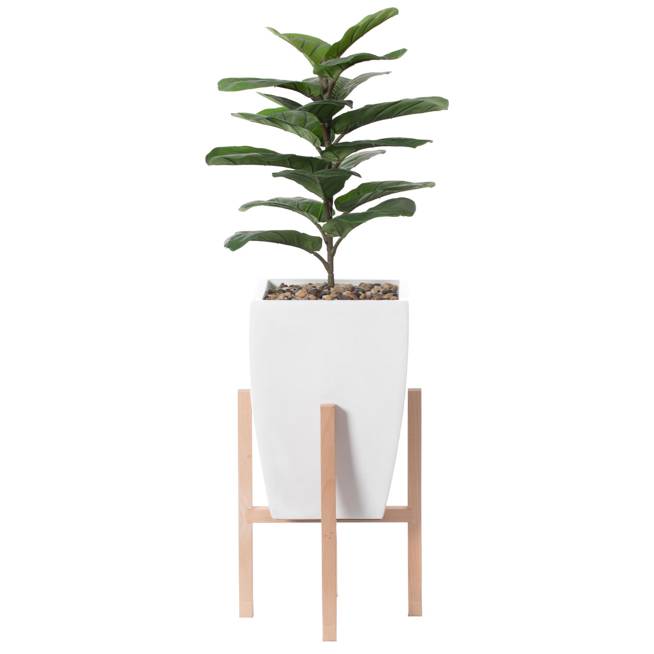 Uniquewise Green Indoor Decorative Square Planter With Wooden Stand