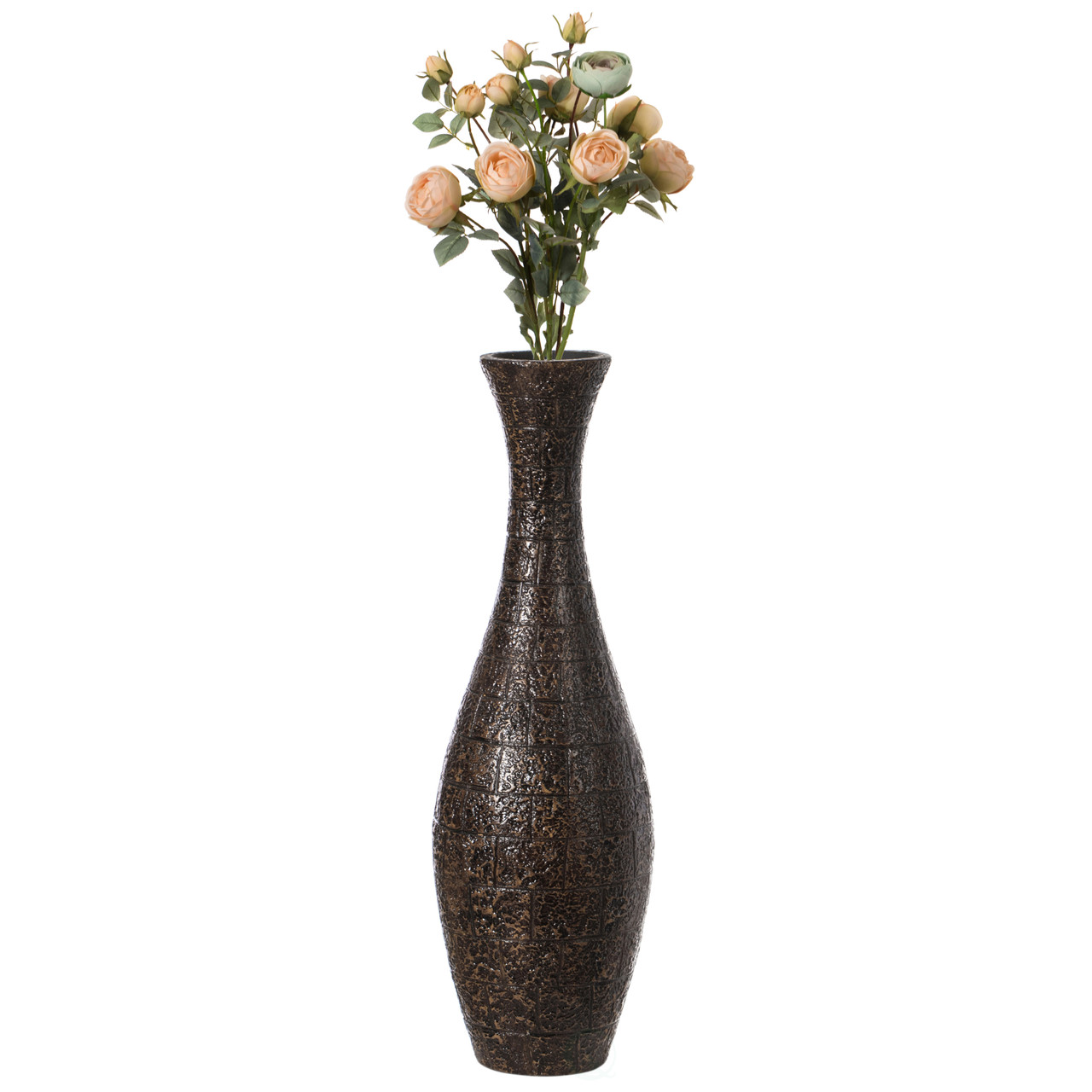 Tall Decorative Floor Vase, floor flower vase, Brown PVC Floor Vase Flower  Holder, 41-Inch-Tall Vase