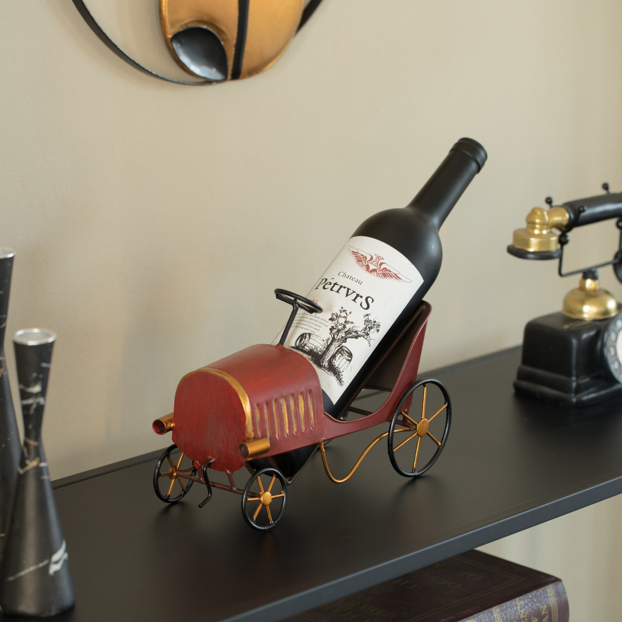 Buy Wholesale QI004318 Metal Figurine Car Shaped Vintage Wine Single