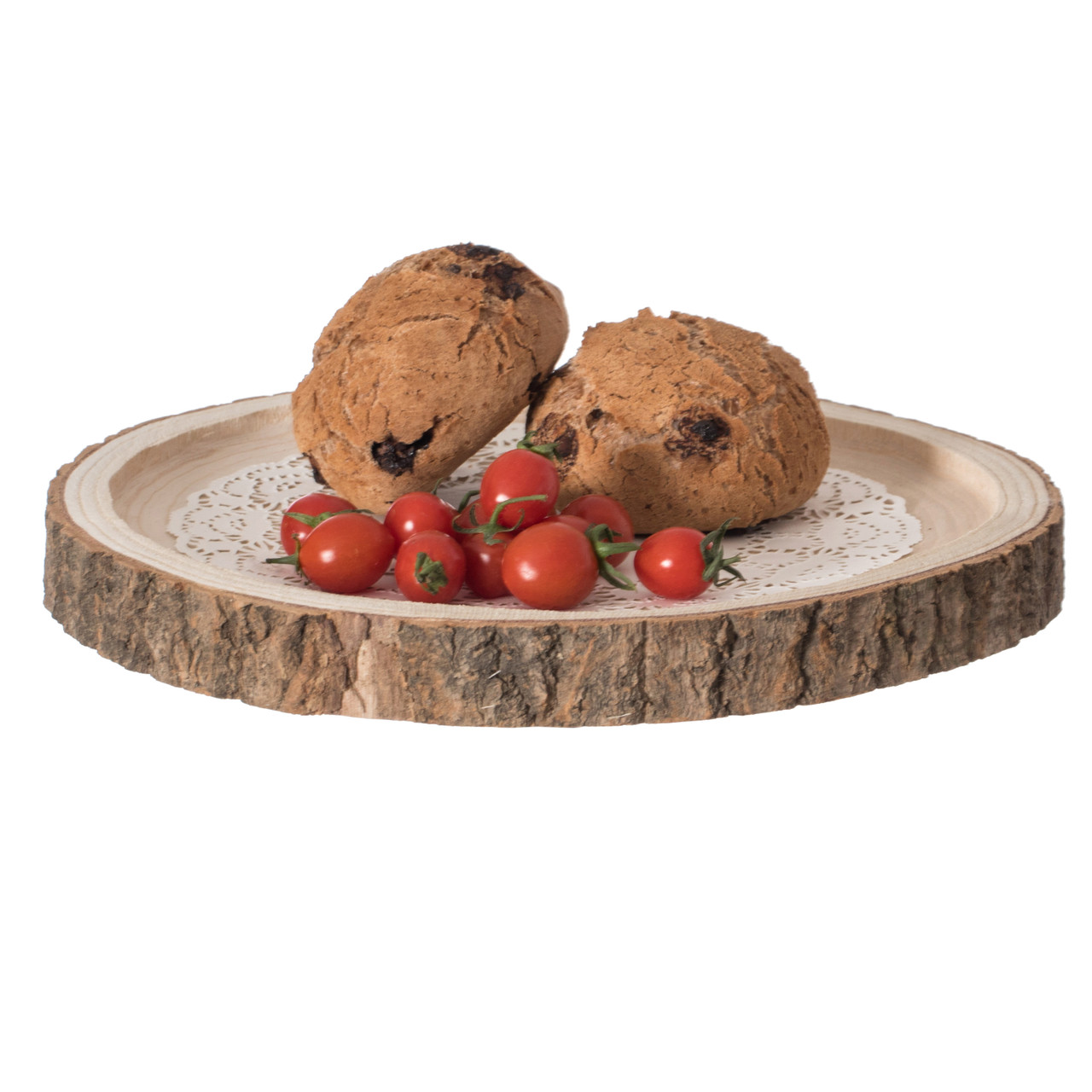 Natural Wooden Round Dish Ornament Slice Tray Table Charger with Height