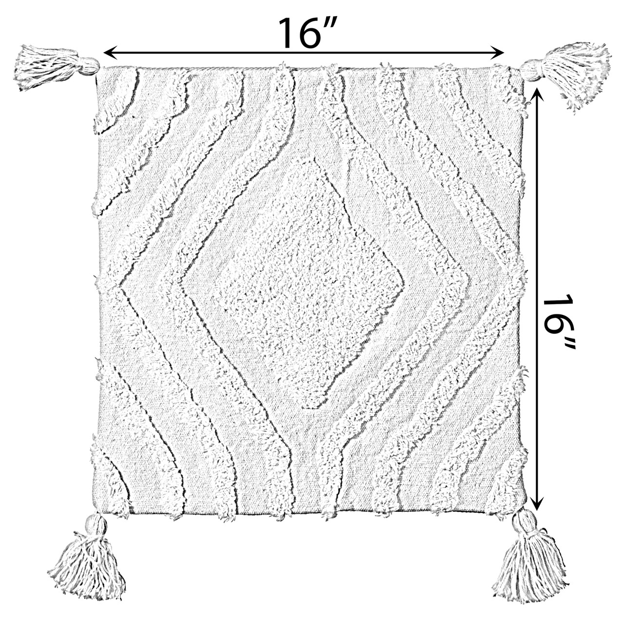 Buy Wholesale QI004307 16" Handwoven Cotton Throw Pillow Cover with