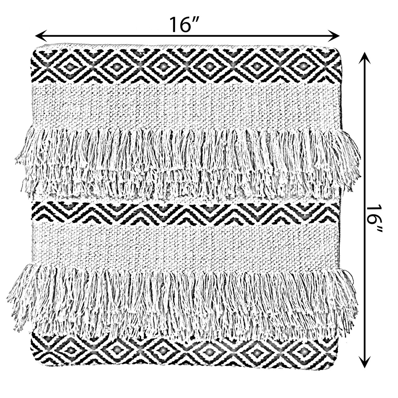 Buy Wholesale QI004308.P 16" Handwoven Cotton Throw Pillow Cover with