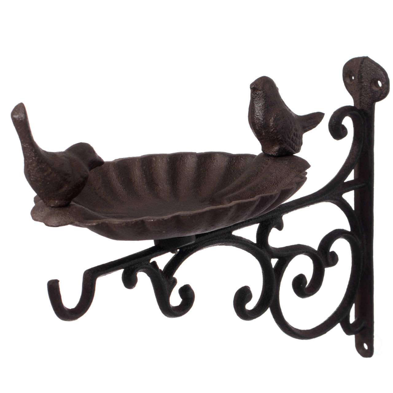 Buy Wholesale QI004530 Outdoor Garden Wall Mounted Hanging Iron Bird Bath  and Feeder Decor, Bronze