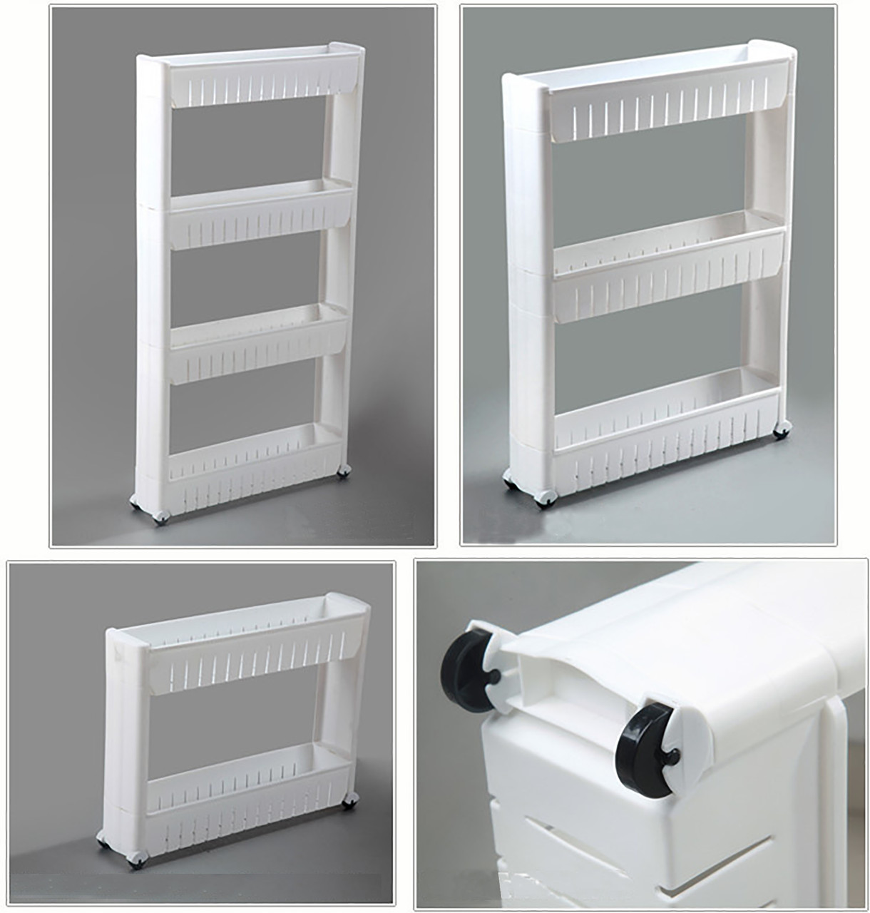 Basicwise Storage Cabinet Organizer Rolling Cart - Thumbnail 2