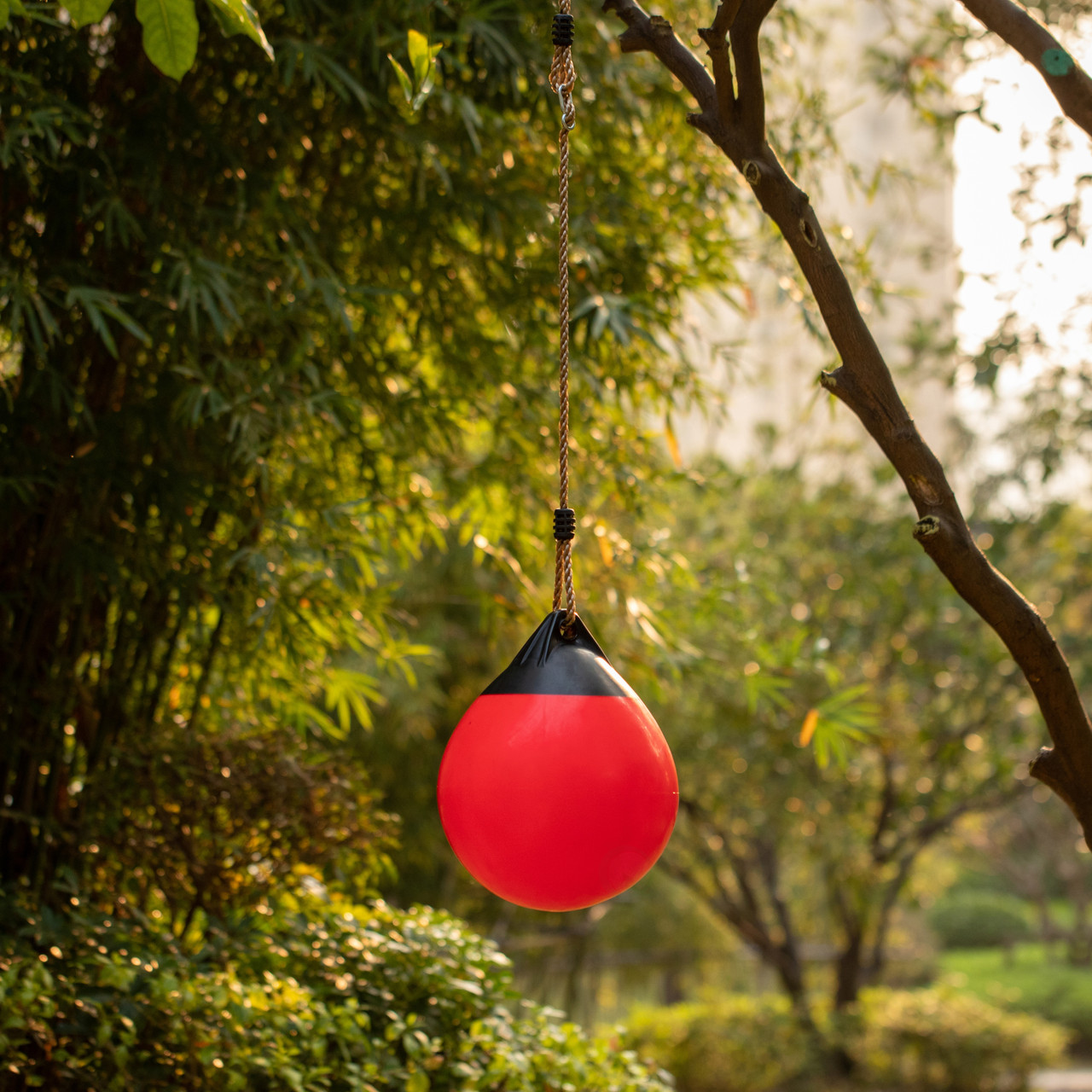 Red Outdoor Patio Playground Hanging Adjustable Ball Round Swing ...