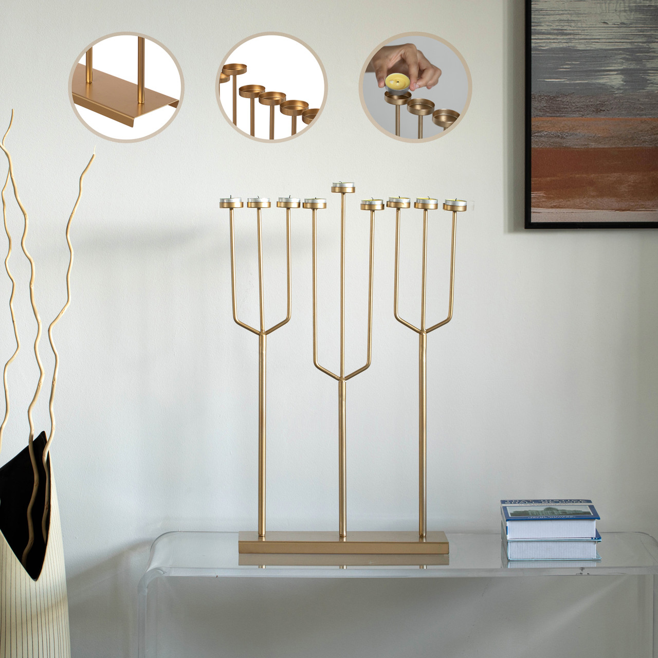 Hanukkah candle holder modern