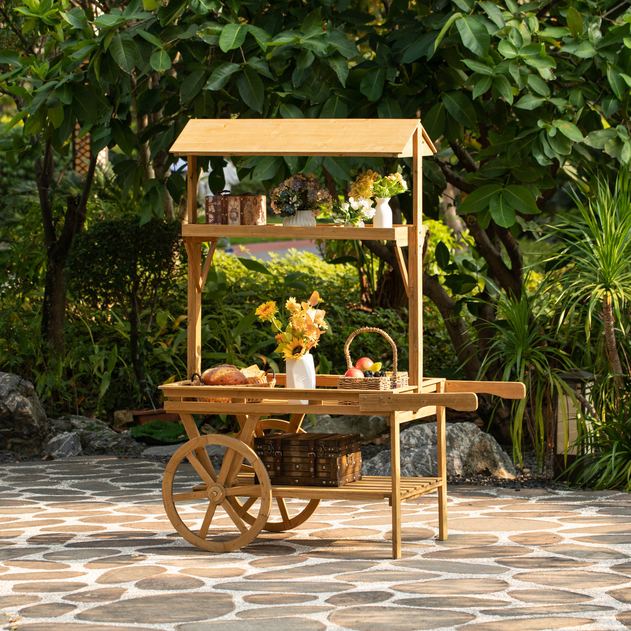Vintiquewise Rolling Table Cart - Thumbnail 4