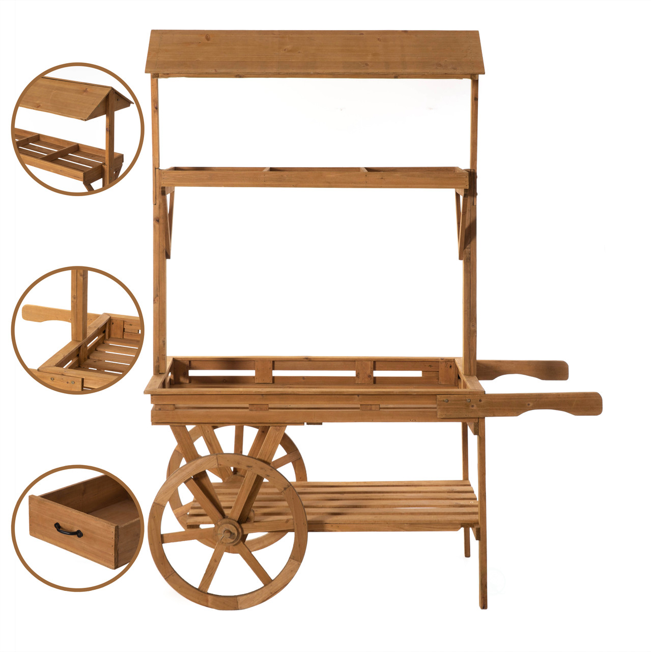 Vintiquewise Rolling Table Cart - Thumbnail 3