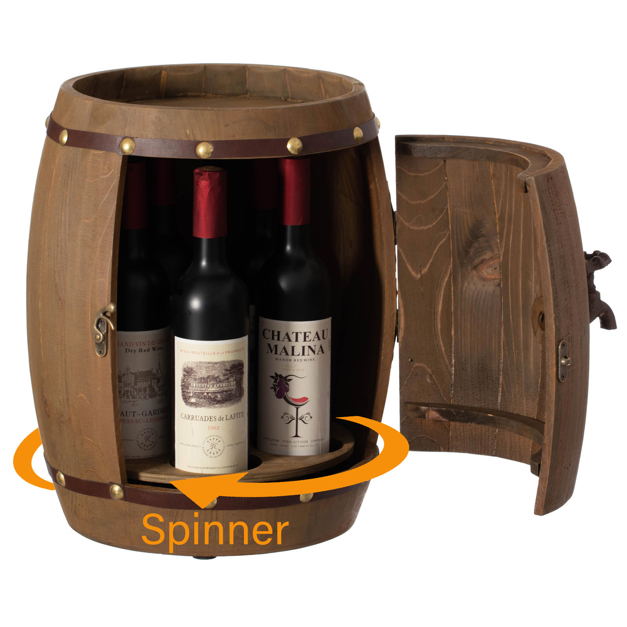 Vintiquewise Decorative Wine Barrel Shaped Wooden Pen Holder for