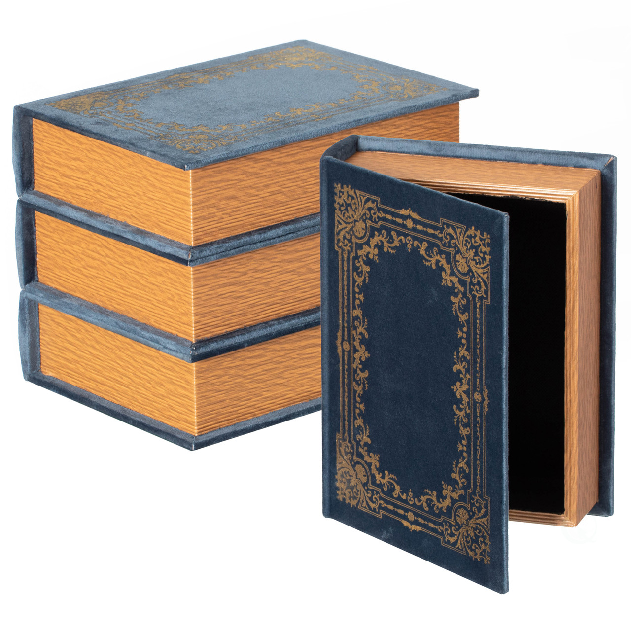 set of 4 Decorative Vintage Book Shaped Trinket Storage Box