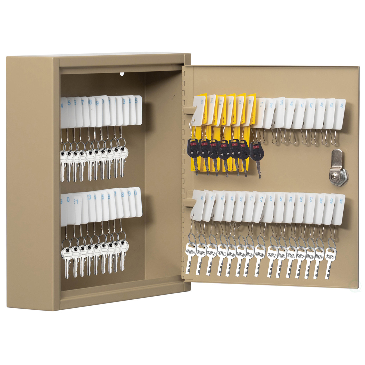 Basicwise 60-Key Security Steel Cabinet with Numbered Tags and Key