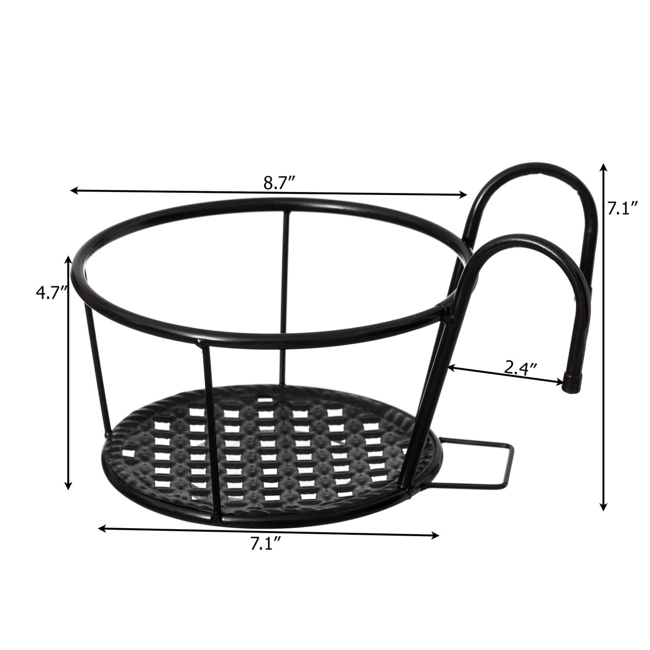 Gardenised Set of 4 Decorative Round Iron Hanging Bucket Style Plant Pot  Holders and Flower Baskets