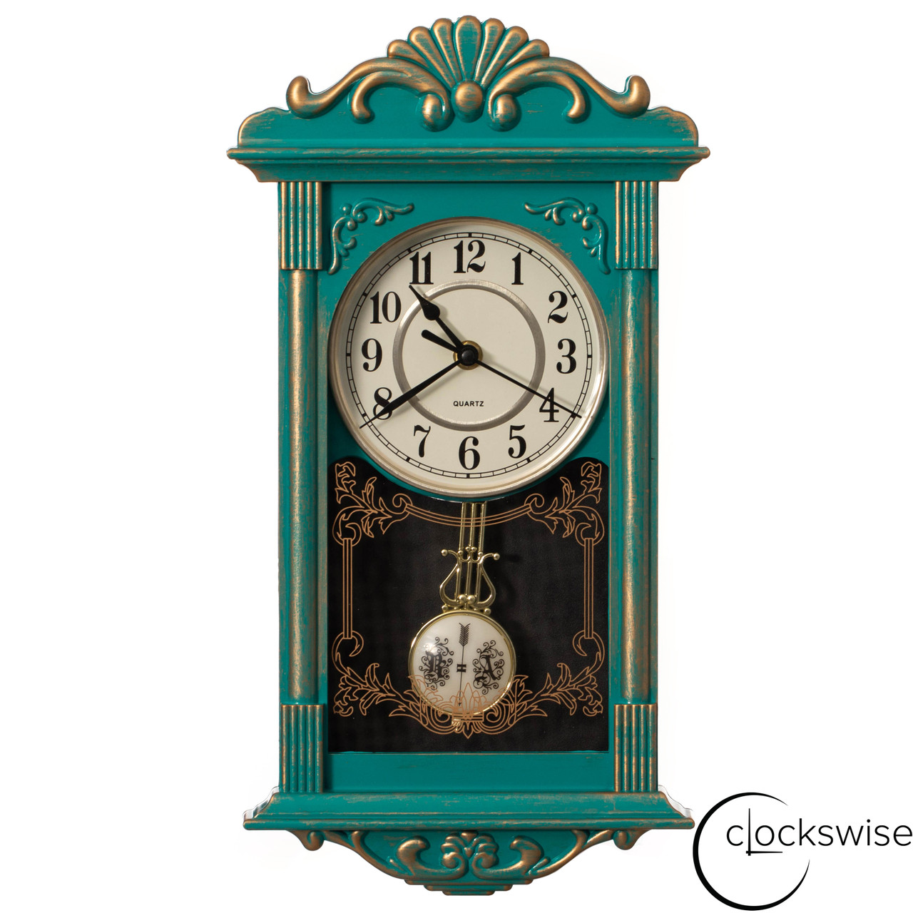 Clockswise Decorative Grandfather-Style Wall Clock Vintage