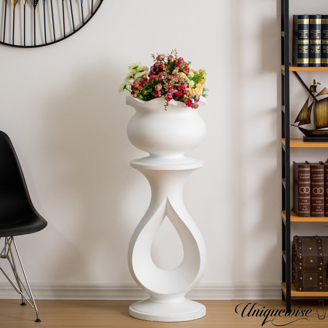 Uniquewise 39-Inch Modern Open-Frame Pedestal Planter Tall Indoor Plant  Stand for Living Rooms & Entryways Decorative Accent for Home Decor Office  Interiors Garden Spaces or Balcony Corner Displays - Quickway Imports Inc