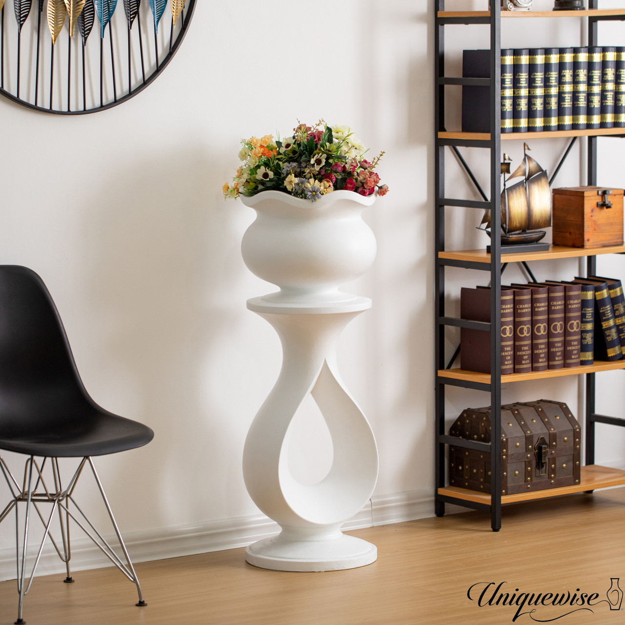 Uniquewise 39-Inch Modern Open-Frame Pedestal Planter Tall Indoor Plant  Stand for Living Rooms & Entryways Decorative Accent for Home Decor Office  Interiors Garden Spaces or Balcony Corner Displays - Quickway Imports Inc