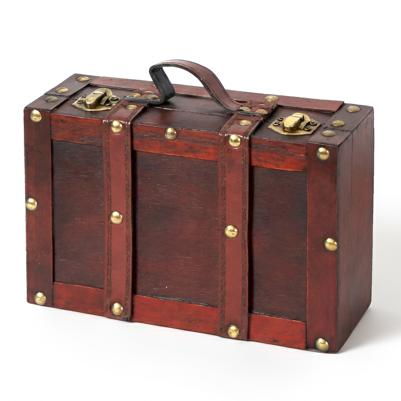 Old Style Suitcase With Straps-Set of 2 - Quickway Imports Inc