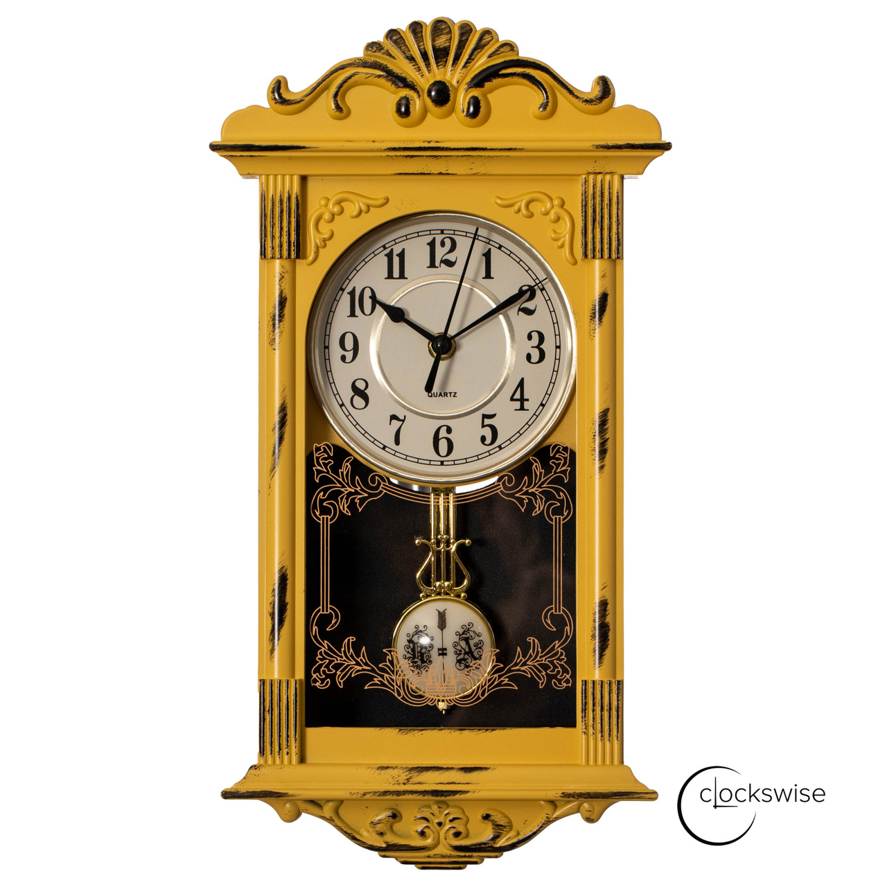 Clockswise Decorative Grandfather-Style Wall Clock Vintage