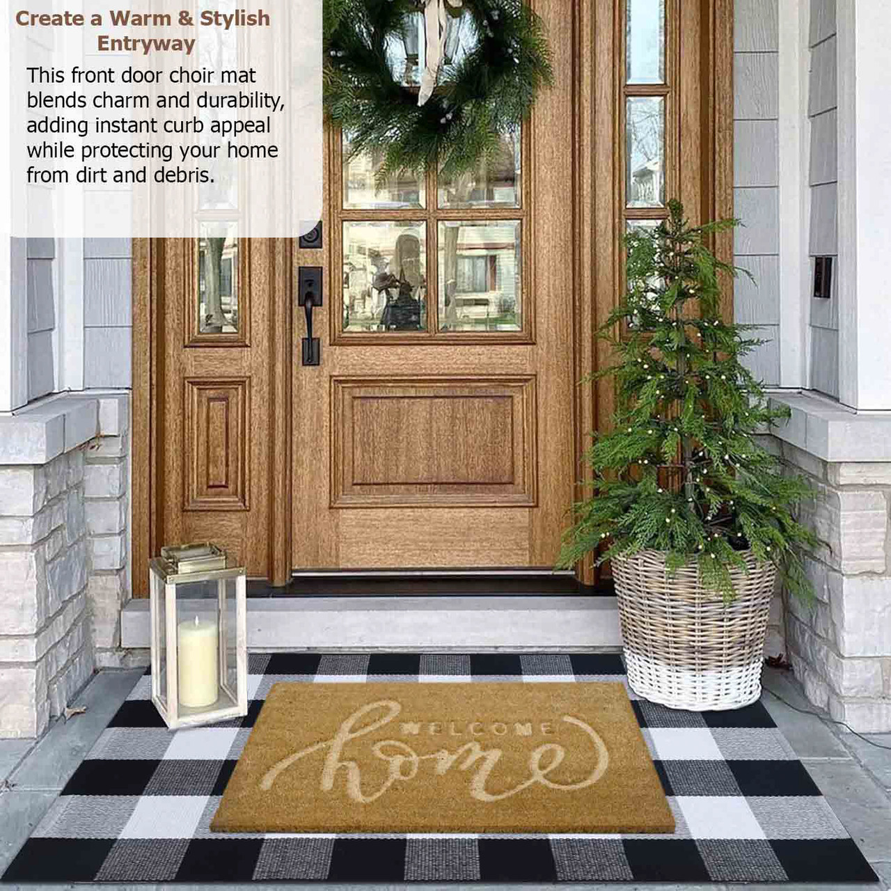 Gardenised Heavy Duty Coco Coir Doormat Non Slip PVC Baking
